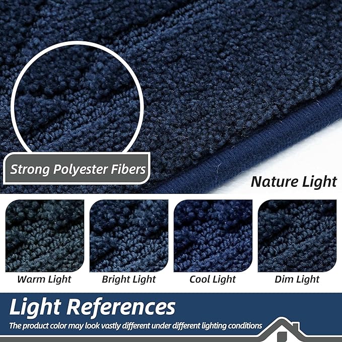 BEQHAUSE Dirt Trapper Door Mat 32" x 48", Doormat Non-Slip Entryway Rugs Washable, Dog Door Mat Stain Resistant and Absorbent Welcome Floor Mat for Front Back Door, Muddy Wet Shoes & Paws, Navy Blue