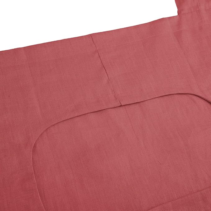 Amazhiyu 100% Linen Door Hanging Laundry Hamper Bag, 19x27 Inches Red