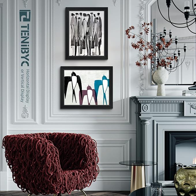 11x14 Picture Frame Set - 3 Pack, Textured Black Solid Wood, HD Tempered Glass, Wall Gallery Photo Frame