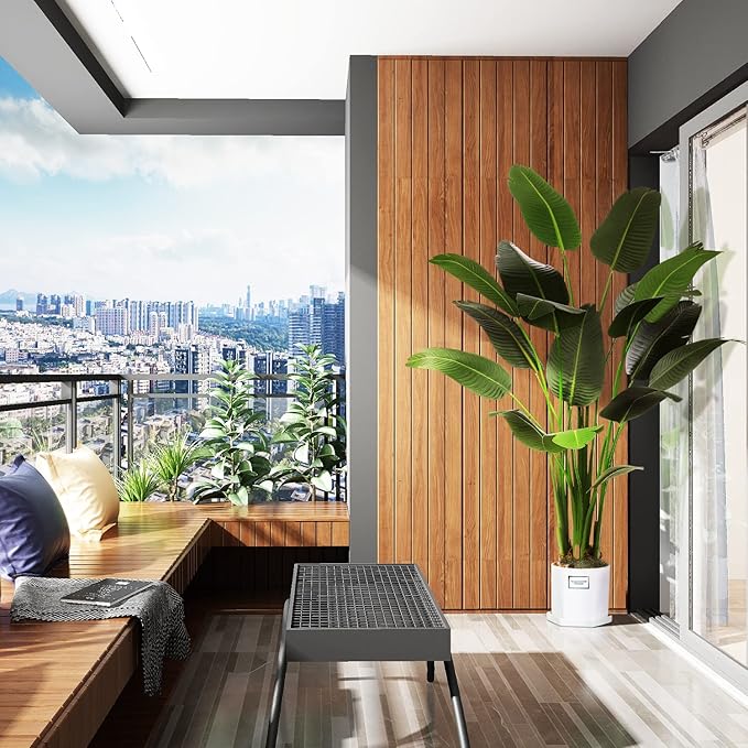 6.5ft Artificial Silk Bird of Paradise Palm Tree (78in) with 17 Trunks Faux Tree and Plastic Nursery Pot, Fake Plant for Office House Farmhouse Living Room Home Decor (Indoor/Outdoor)