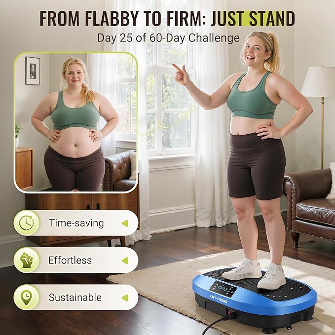 FLYBIRD Vibration Plate Exercise Machine, 120 Adjustable Speed High Intensity Vibration for Muscle Toning Weight Loss Lymphatic Drainage, Full Body Workout Vibration Plate Ideal for Fitness & Recovery