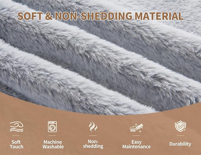 Boho Ottoman Living Room Furniture 20"x15" Large Round Ottomans Pouf Couch Foot Rest Grey Pouf Ottoman Foot Rest with Foam Chunk Filling Pouffe Ottomans Stuffed Foot Rest Poufs for Couch