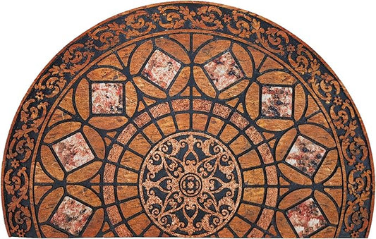 CHICHIC Entrance Door Mat Large 24 x 36 Inch Entry Way Doormat Front Door Rugs Outdoors Heavy Duty Welcome Mat Non Slip Rubber Back Low Profile for Garage, Patio, High Traffic Area, Orange