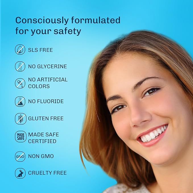 Bentodent Remineralizing Food Grade Organic Calcium Bentonite Clay Toothpaste Fluoride Free Natural Toothpaste for Adult & Kids - Mineral Toothpaste Sensitive Teeth Whitening (Premium Mint)