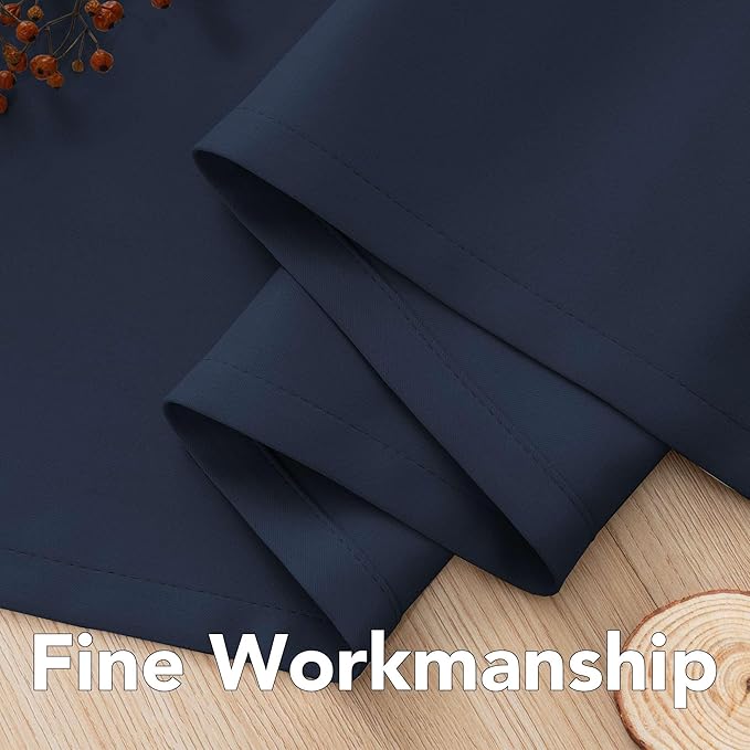H.VERSAILTEX Blackout Curtains for Bedroom Thermal Insulated Room Darkening Living Room Curtains 84 Inch Long Grommet Privacy Protection Window Curtain Panels/Drapes for Nursery, 2 Panels, Navy Blue