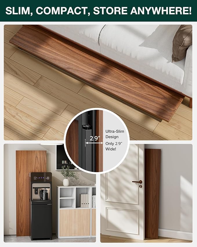 Frylr Small Folding Computer Desk – Portable 55.1 Inch Foldable Laptop Table, Collapsible and Compact for Easy and Fast Setup, Lightweight for Small Spaces, Home Craft and Study Use, Dark Walnut