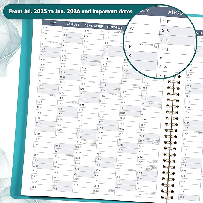 2025-2026 Weekly Appointment Book - Appointment Book 2025-2026 with Soft Cover, Jul 2025 - Jun 2026, 8.26"x 11.4", Daily/Hourly Planner with Tabs, 15 Minutes, Wirebound - Green