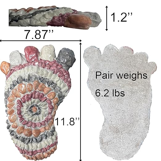 Garden Stepping Stones - Decorative Garden Stones for Patio, Deck, Garden or Sidewalk Faux Cobblestone Stepping Stones (Set of 2#A