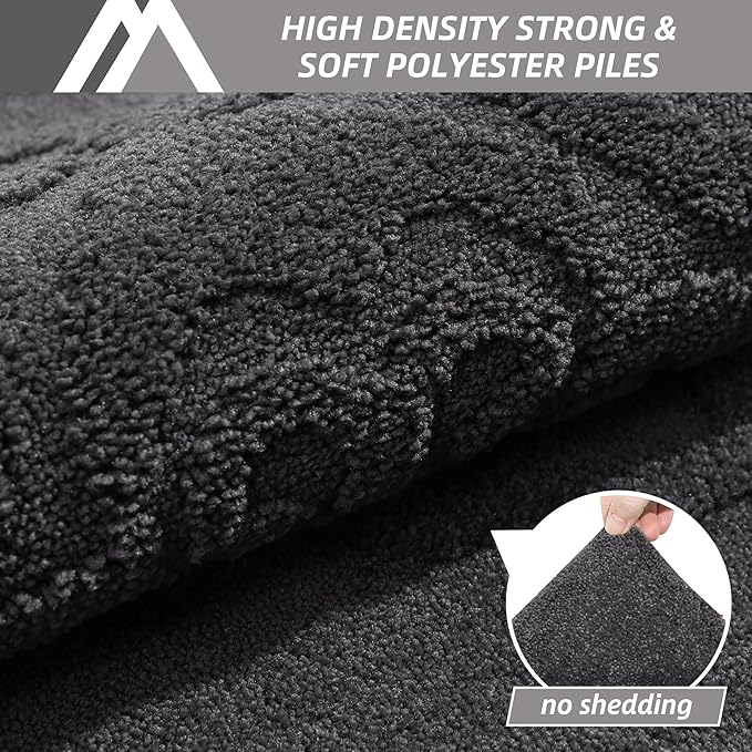 COSY HOMEER-Door-Mat-Non-Slip-Entryway-Rug 32”x48” Absorbent Welcome Mats Washable Dirt Trapper Door Mat Entrance Floor Mats for Front Back Doormats and Wet Shoes,Dark Grey