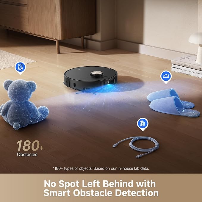DREAME L50 Ultra Robot Vacuum and Mop Black with Auto-Empty and Mop Self-Cleaning, Precise Obstacle Avoidance, 19,500Pa Suction, HyperStream Detangling DuoBrush