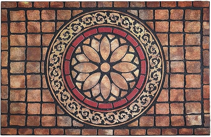 CHICHIC Rectangle Entrance Door Mat Large 18 x 30 Inch High Traffic Area Entry Way Doormat Front Door Rugs Outdoors Heavy Duty Welcome Mat, Non Slip Rubber Back Low Profile for Garage