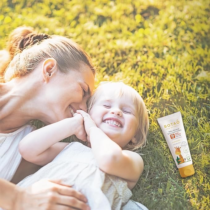 Baby 100% mineral Zinc Oxide baby sunscreen – safe natural sunblock lotion for babies: SPF50 Broad Spectrum UVA UVB,For sensitive skin Baby Face Body Protection, Sunblock Cream 2.5 Oz