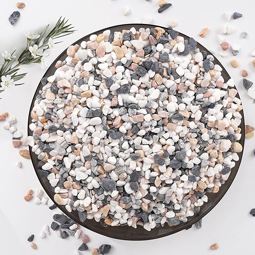 5 lbs Small Rocks for Plants, 1/5 Inch Pebbles for Indoor Plants, Natural Decorative Pea Gravel for Aquarium, Fish Tank, Terrarium, Succulents, Bamboo Plants, Vases, Cactus, Crafts