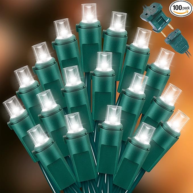 100 Count Cool White -String Lights - 21.6FT LED Christmas Lights, Mini led Lights for Indoor Outdoor Home Holiday Party Wedding Independence Day Decoration