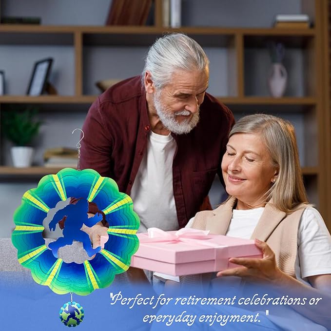 Bigfoot Gifts Sasquatch Yard Decor, for Dad Husband,12 inch Bigfoot 3D Hanging Wind Spinners Outdoor