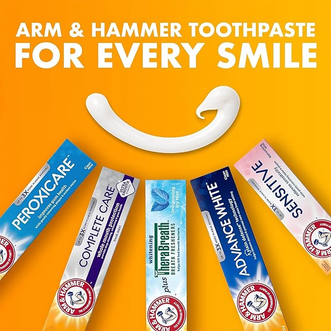 ARM & HAMMER Essentials Fluoride-Free Toothpaste Whiten + Activated Charcoal-4 Pack of 4.3oz Tubes, Clean Mint- 100% Natural Baking Soda