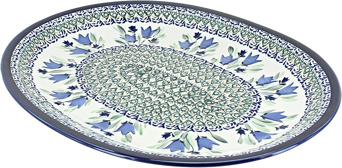 Blue Rose Polish Pottery Blue Tulip Large Platter
