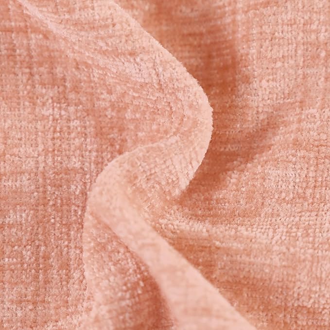 CaliTime Throw Pillow Covers Decorative 18 X 18 Inches Pack of 2 Cozy Chenille Cushion Cases for Couch Sofa Bed Living Room Home Dusty Pink