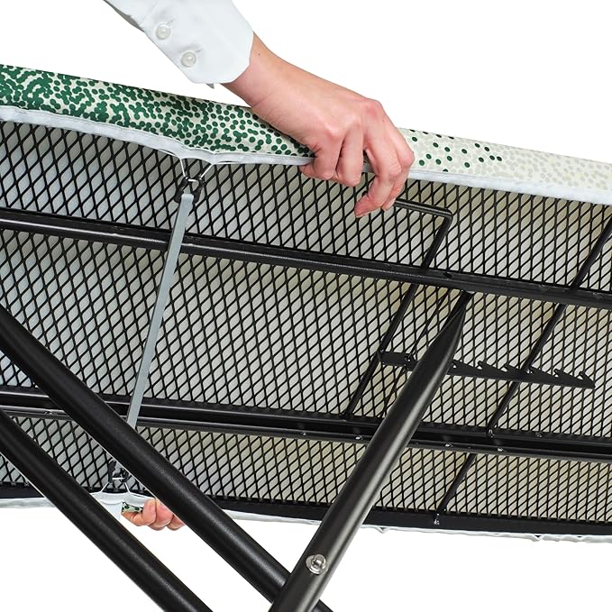 Brabantia - Ironing Board C - Extra Large Steam Unit Holder - Adjustable in Height - Non-Slip Rubber Feet - 100% Fair Trade Cotton Cover with Foam Layer - Foldable XL Unit - New Dawn - 49 x 18 inches
