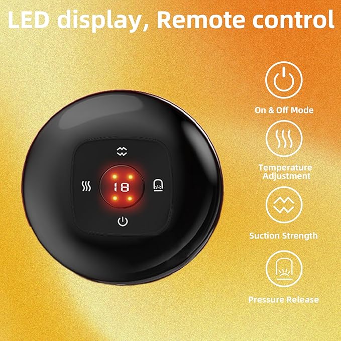 5-in-1 Smart Dynamic Cupping Therapy Set, Smart Cupping Therapy Massager, 12 Levels of Suction Strength and Temperature Control for Targeted Pain Relief, Knots, Aches, Portable Cupping Kit