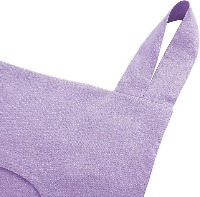 Amazhiyu 100% Linen Door Hanging Laundry Hamper Bag, 19x27 Inches Lilac