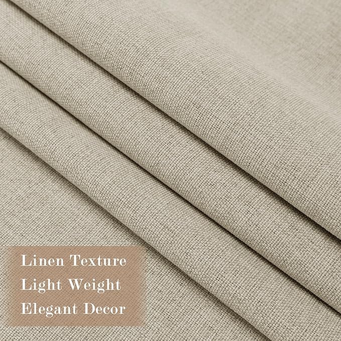 Full Blackout Privacy Curtains, 240 Inch Extra Wide Linen Blend Drapes, Pinch Pleat Window Drapery for Room Divider Storage/Space Room Separation, 1 Panel, W 240" x L 96", Beige