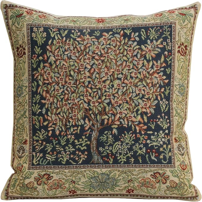 Charlotte Home Furnishings Throw Pillow Covers 16x16 in, Green Pastel Decorative Couch Pillow Cover, Boho Decor European Tapestry Cushion Cases, Living Room Cozy Home Decor, Jacquard Woven Soft Cotton