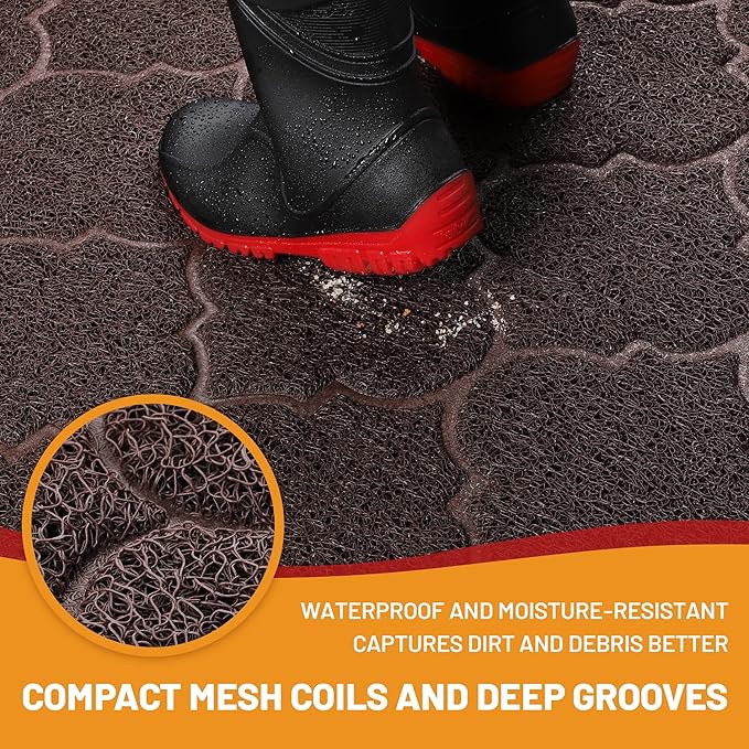 Door Mat Outdoor, 24x36, Welcome Mats for Entryway, Front Doormat for Home Entrance, Indoor Floor Mat, Durable, Non-Slip, Boot Scraper, Catches Muddy and Dirt(Brown)