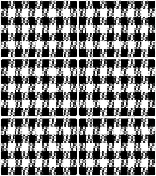 Black and White Plastic Placemats Set of 6 Check Plaid Table Mats Black Buffalo Plaid Place Mats Wipe Clean Washable Table Placemats for Indoor Outdoor Heat Resistant Kitchen Dining Table