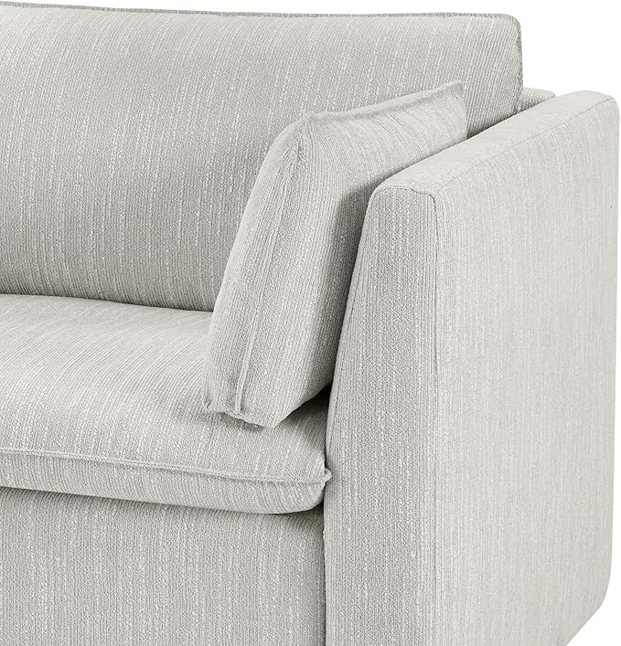 CHITA Sectional Modular Down Filled Loveseat Sofa, Comfty Feather Loveseat Cloud Couch, FSC Certified Modular Sectional Couch for Living Room, 80 inch Width,2 Seat Modular Sofa, Snow