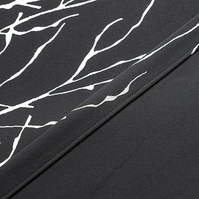 Grommets Blackout Long Window Curtains Black Silver-52W*84L 2PCS Drapes for Bedroom