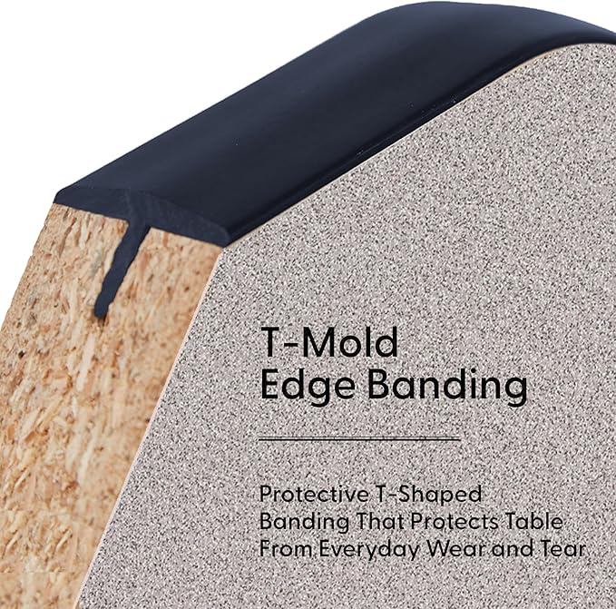 FDP Rectangle Activity School and Classroom Kids Table (36 x 60 inch), Toddler Leg, Adjustable Height 15-24 inches - Gray Top and Navy Edge