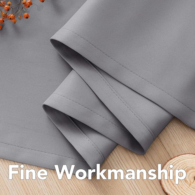 H.VERSAILTEX Blackout Curtains for Bedroom Thermal Insulated Room Darkening Living Room Curtains 84 Inch Long Grommet Privacy Protection Window Curtain Panels/Drapes for Nursery, 2 Panels, Dove Grey