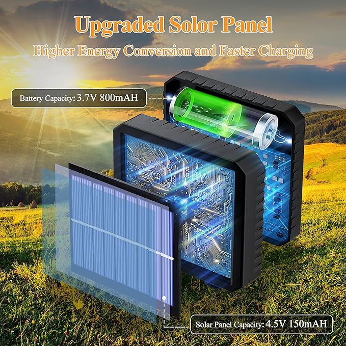 2 Pack Solar String Lights Total 240LED 80FT, IP67 Waterproof Solar Lights for Outside with 8 Modes, Upgraded Solar Panel Fairy Lights for Garden Party Wedding Decorations (Multicolor) …