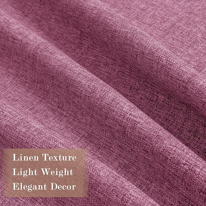 Extra Wide 100% Blackout Linen Textured Curtains - Room Dividers, W200 x L84 (1 Panel), Pinch Pleat Drapes for Living Room, Full Light Block Out Drapery for Sliding Door, Lilac