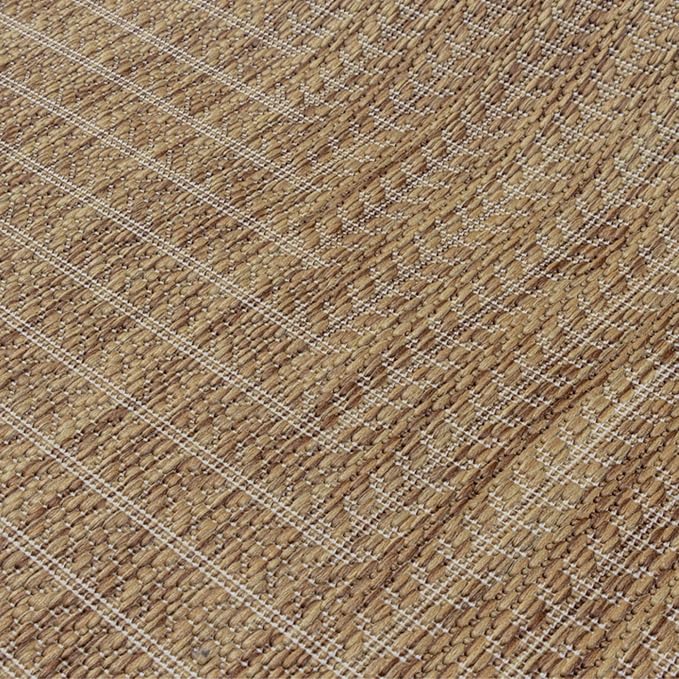 Adiva Rugs Outdoor Indoor Area Rug, Weather Resistant, Easy to Clean, Stain Resistant Floor Mat for Dining Room, Backyard, Deck, Patio (Wooden, 5' x 7')