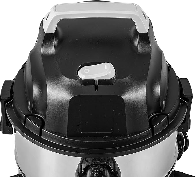 Amazon Basics Wet Dry Vacuum Cleaner, 4 gallon Shop, 3 HP Stainless Steel, Grey/Black