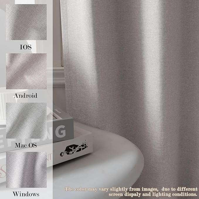 Full Blackout Privacy Curtains, 240 Inch Extra Wide Linen Blend Drapes, Pinch Pleat Window Drapery for Room Divider Storage/Space Room Separation, 1 Panel, W 240" x L 96", Browish Grey