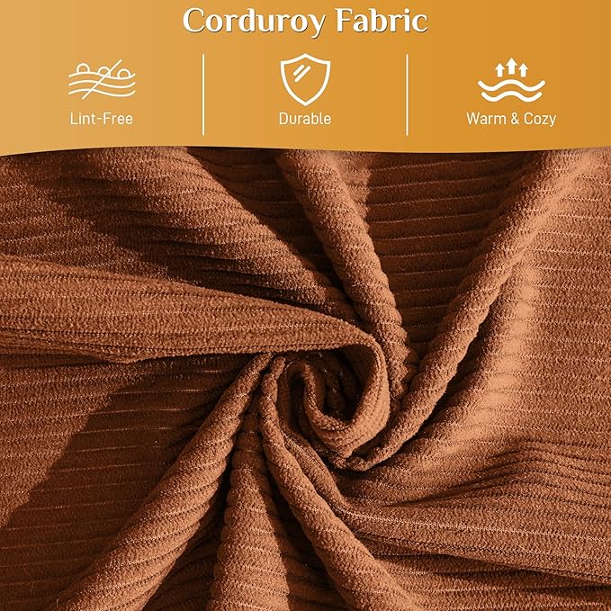 Convertible Sleeper Sofa Bed with Pillow, 4-in-1 Corduroy Folding Mattress Couch with Fixed-Shape Frame, Futon Fold Out Floor Sofa Cama Lounge Couch for Living Room Bedroom, Orange