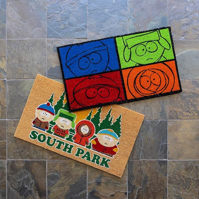 Gertmenian Coir Doormat - 2x3 Welcome Mat (2-Pack), Ideal for High Traffic Areas in Front Door, Garage, Entryway - South Park Gang/South Park Blocks, 80010