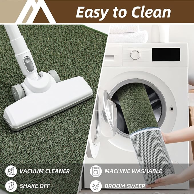 COSY HOMEER-Door-Mat 32"x48" Non Slip Absorbent Entryway Rugs Dirt Trapper Doormats Washable Entrance Mats Low Pile Welcome Floor Mat for Front Back Door and Entry Mats,Green