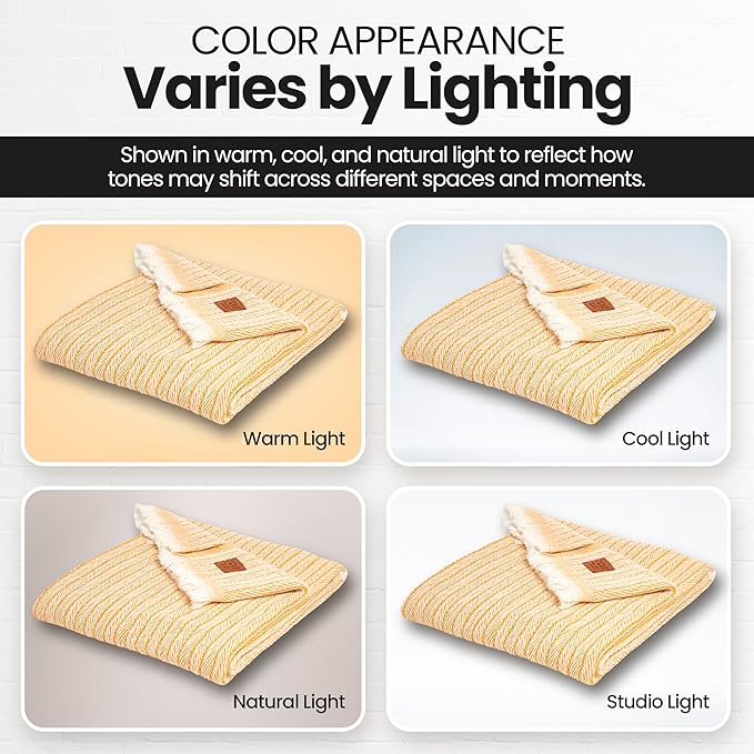 Gold Case Throw Blanket for Couch – 100% Recycled Turkish Cotton Blankets & Throws – Elegant Decorative Throw Blankets for Living Room Sofa – Woven Throws for Couch – Vintage Mustard – 50x60