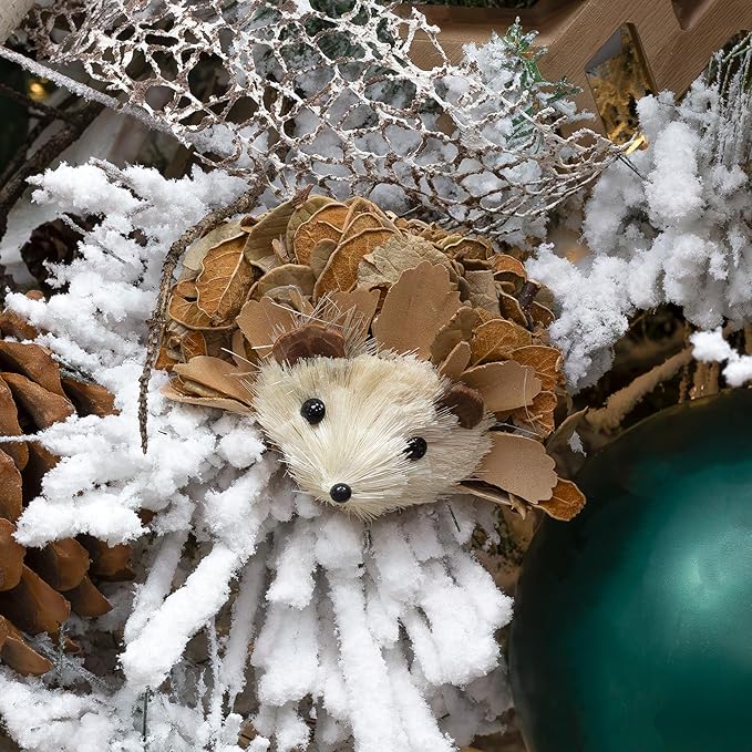 AuldHome Design Woodland Friends Figurines (Set of 3, Fox/Owl/Hedgehog); Forest Animals Decor for Fall, Christmas, Winter and Themed Decor or Parties