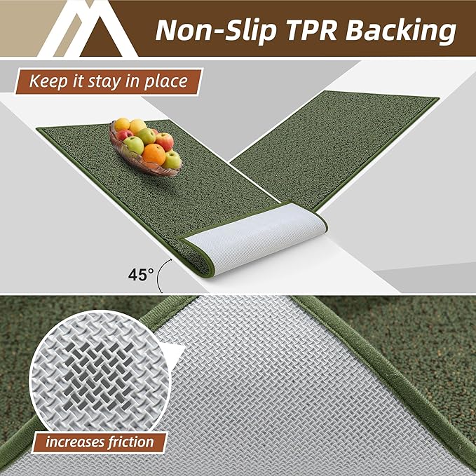 COSY HOMEER-Door-Mat 20" x 32" Non Slip Absorbent Entryway Rugs Dirt Trapper Doormats Washable Entrance Mats Low Pile Welcome Floor Mat for Front Back Door and Entry Mats,Green