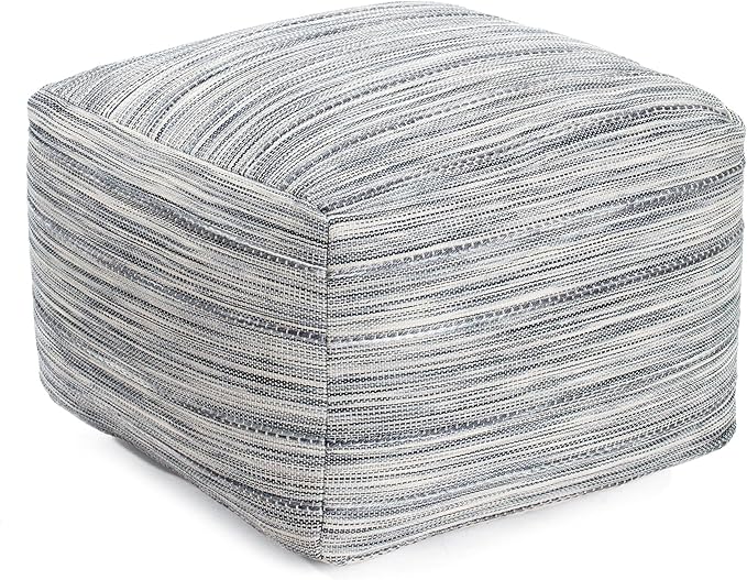 Anji Mountain 22"x22"x16" Handmade & Handcrafted Ottoman Pouf Comfortable Pouf Ottoman Foot Rest & Home Décor Accent for Living Room, Bedroom, Nursery, Kids Room, Patio