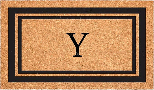 Calloway Mills 152961830Y Black Border 18" x 30" Monogram Doormat, (Letter Y)