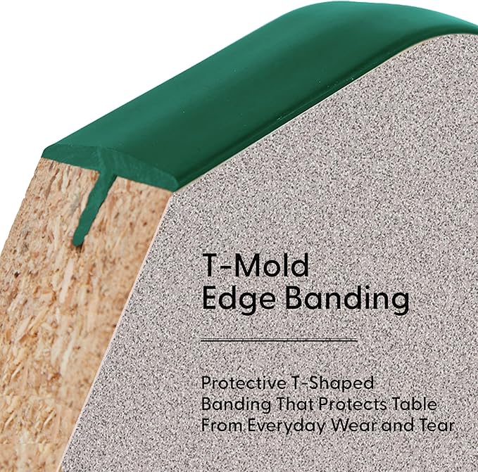 Factory Direct Partners FDP Rectangle Activity School and Classroom Kids Table (36 x 60 inch), Toddler Leg, Adjustable Height 15-24 inches - Gray Top and Green Edge