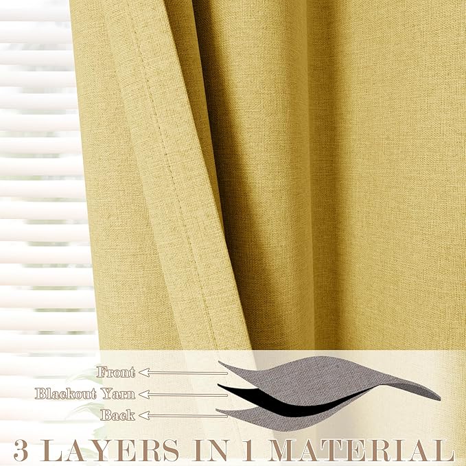 150 Inches Extra Wide Room Divider Draperies, Pinch Pleat Drapes, Absolutely Blackout Sliding Door Drapery, Total Privacy Ceiling Track Curtains, 150" W by 102" L, Yellow (1 Panel)