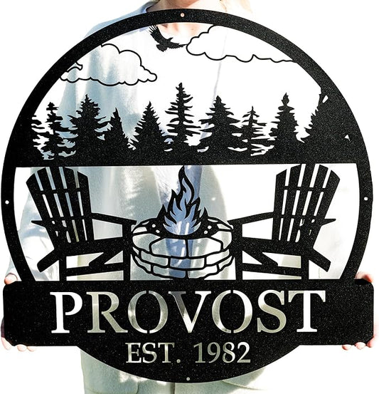 Custom Campfire Sign | Metal Outdoor Sign | Camper Decor | Personalized Camping Gifts | Fire Pit Sign | Outdoor Decor Cabin Sign | Campsite Sign