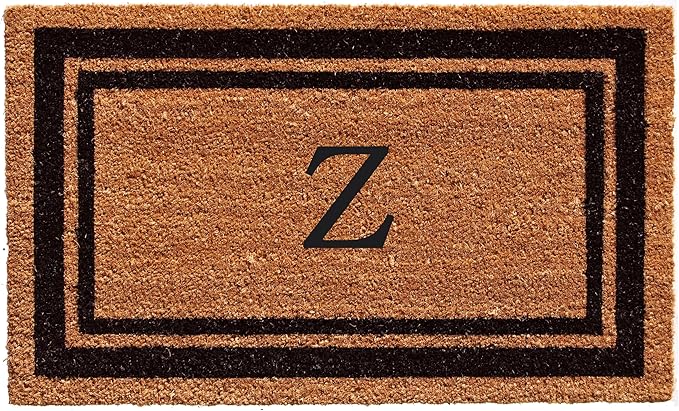 Calloway Mills 152963672Z Black Border 36" x 72" Monogram Doormat Letter (Z)